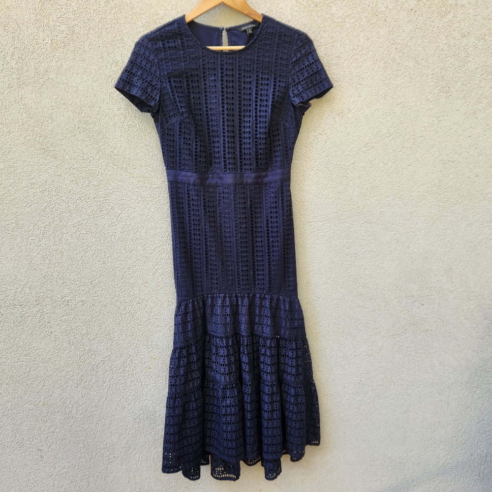 BANANA REPUBLIC Women’s Dress Size 0 Tiered Cottagecore Romantic Maxi Eyelets